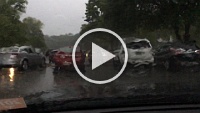 Rain, rain, rain. Sitting in the parking lot waiting for the start of the race.
